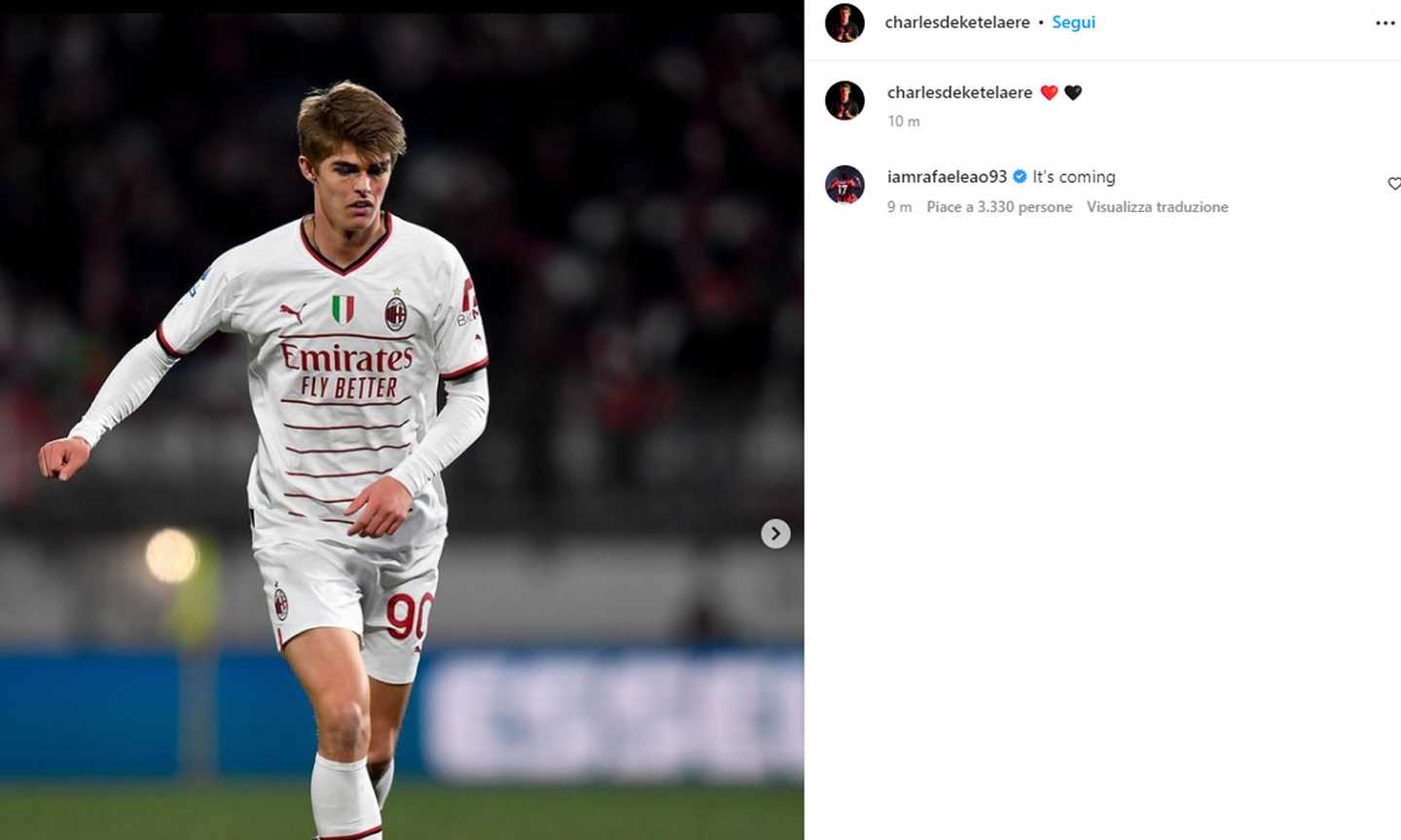 Milan, De Ketelaere torna sui social FOTO