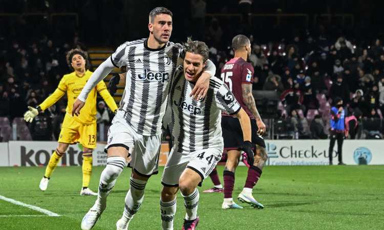 La Juve sorride in serbo: Vlahovic due volte e Kostic firmano il 3-0 in casa della Salernitana