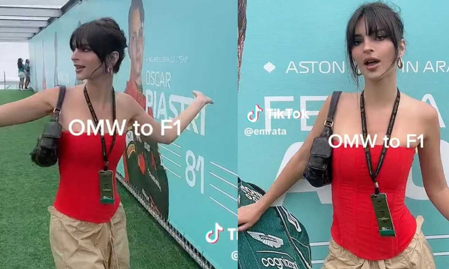 Emily Ratajkowski e lo scherzo hot al GP di Miami FOTO