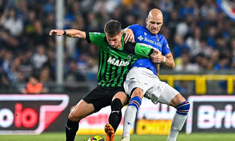 Sampdoria-Sassuolo finisce 2-2, Quagliarella esce tra le lacrime