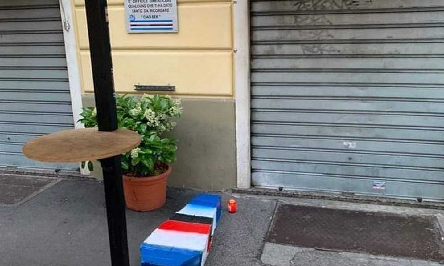 Sampdoria, un altro sfregio alla memoria: bara blucerchiata sotto alla targa in memoria di 'Bek'