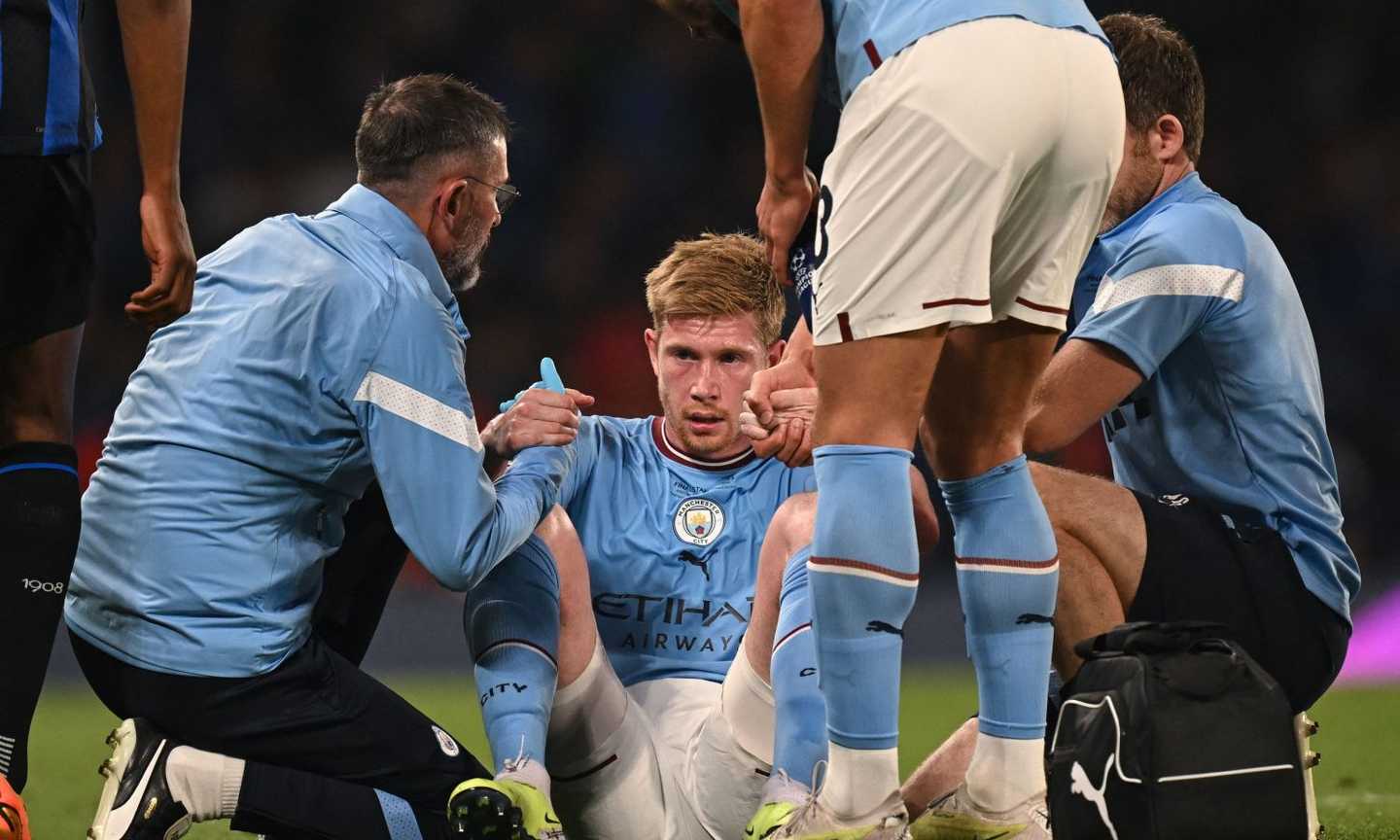 Manchester City, tegola De Bruyne: infortunio in finale come nel 2021