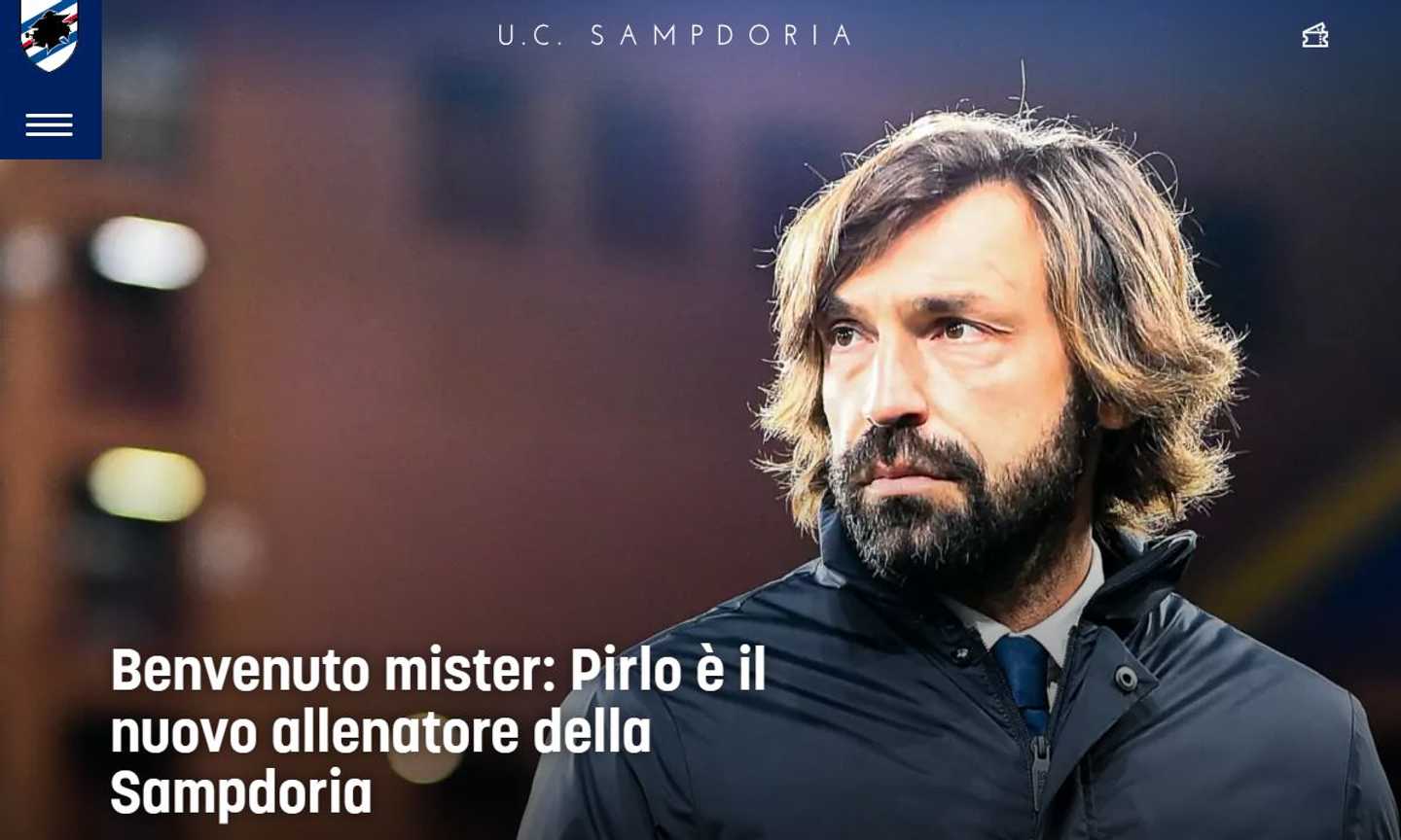 Sampdoria, UFFICIALE: Pirlo è il nuovo allenatore