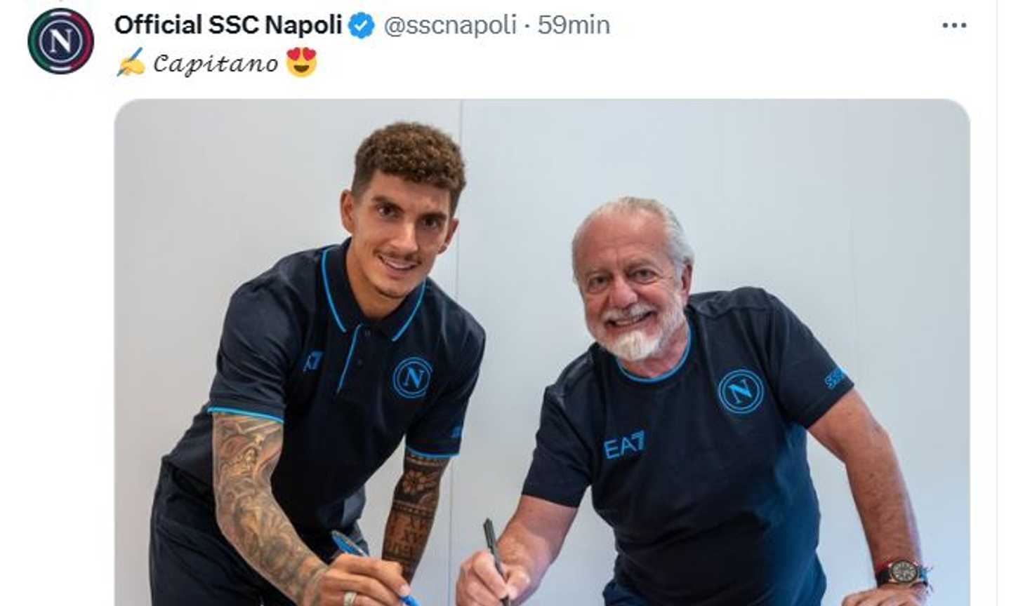 Napoli, UFFICIALE: rinnova Di Lorenzo