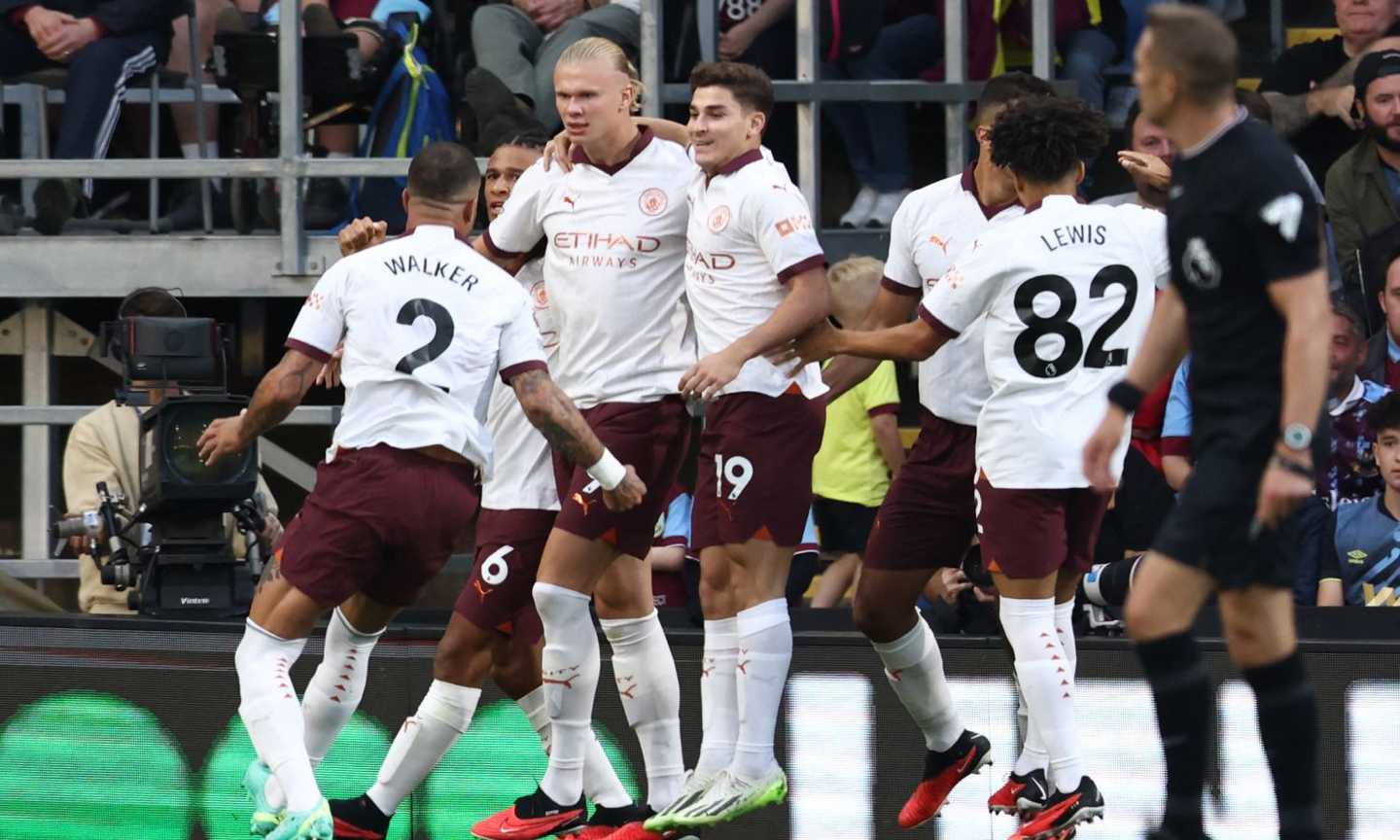 Doppio Haaland e Rodri, il Manchester City riprende la sua marcia: 3-0 in casa del Burnley 