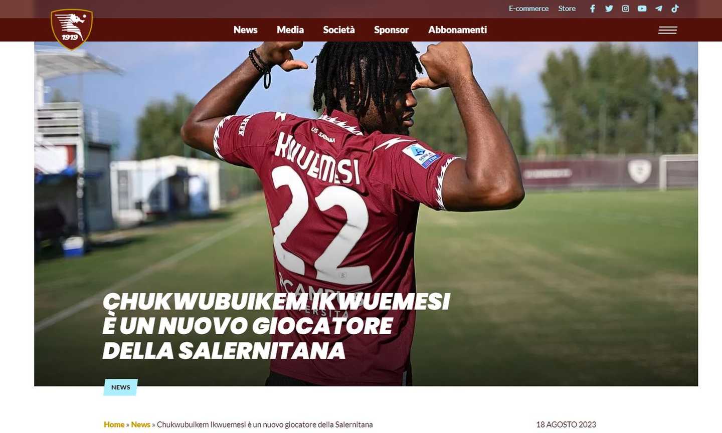 Salernitana, UFFICIALE: ecco Ikwuemesi