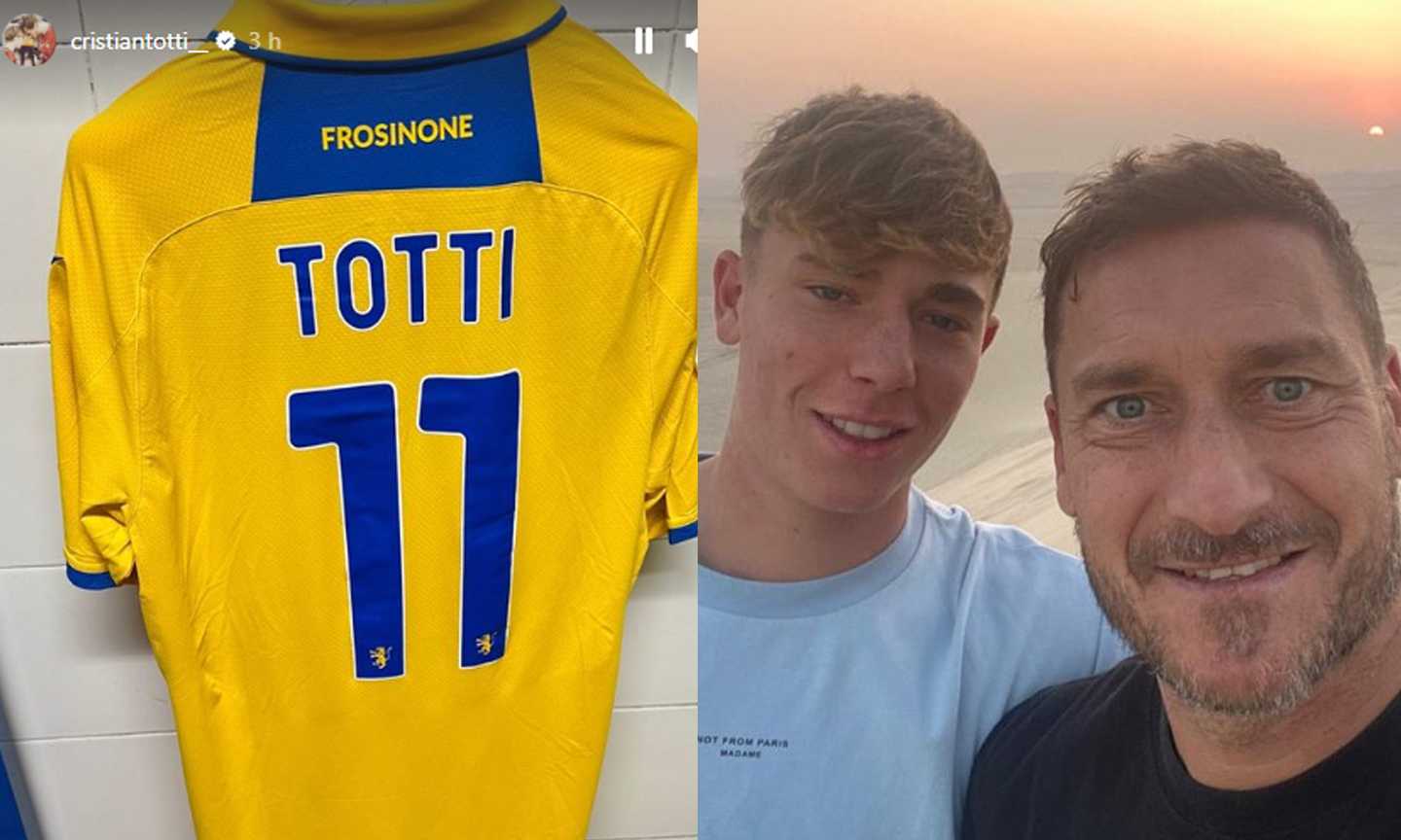 Frosinone: esordio in Primavera per Cristian Totti, il primo figlio di Francesco e Ilary