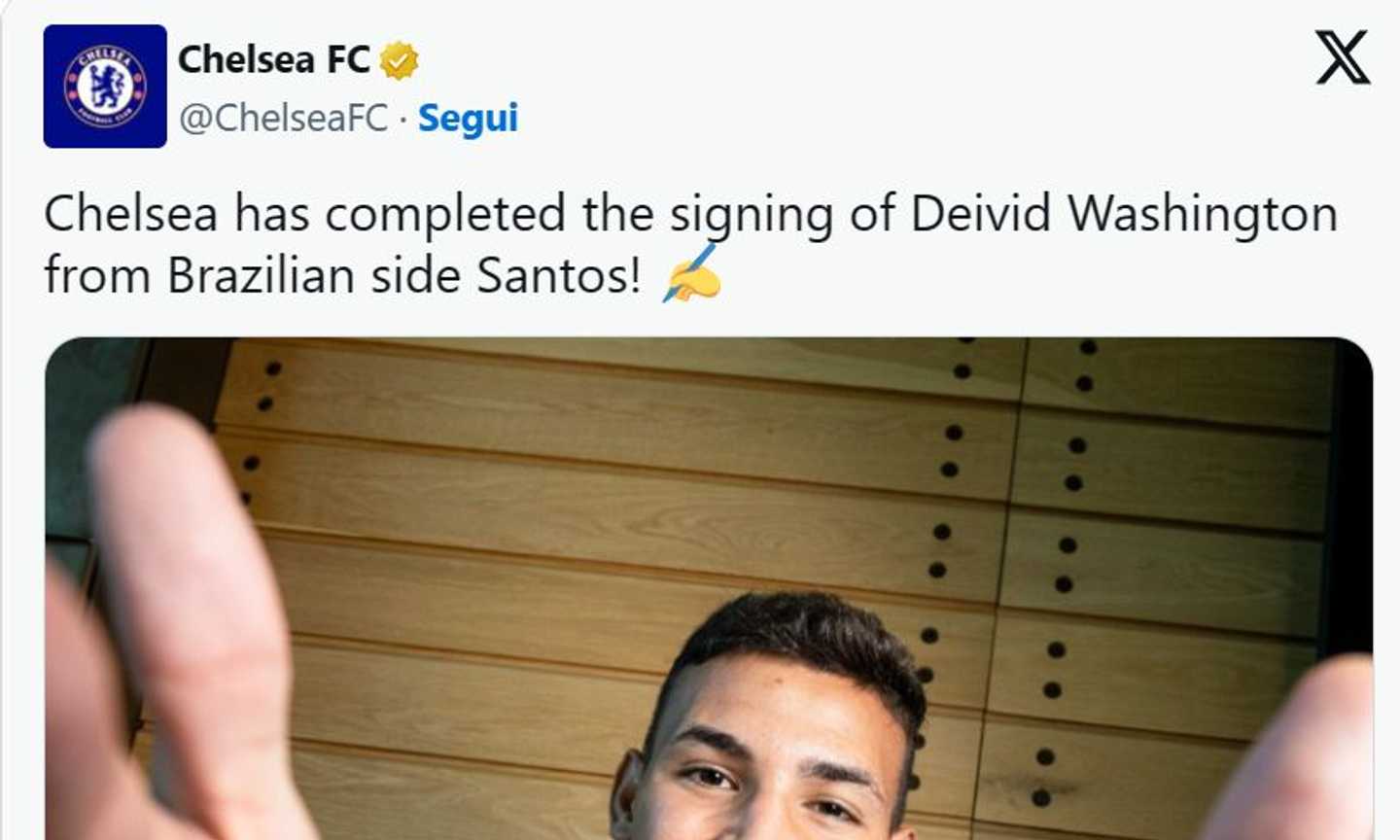 Chelsea, UFFICIALE: altro colpaccio baby, preso Washington dal Santos. Le cifre