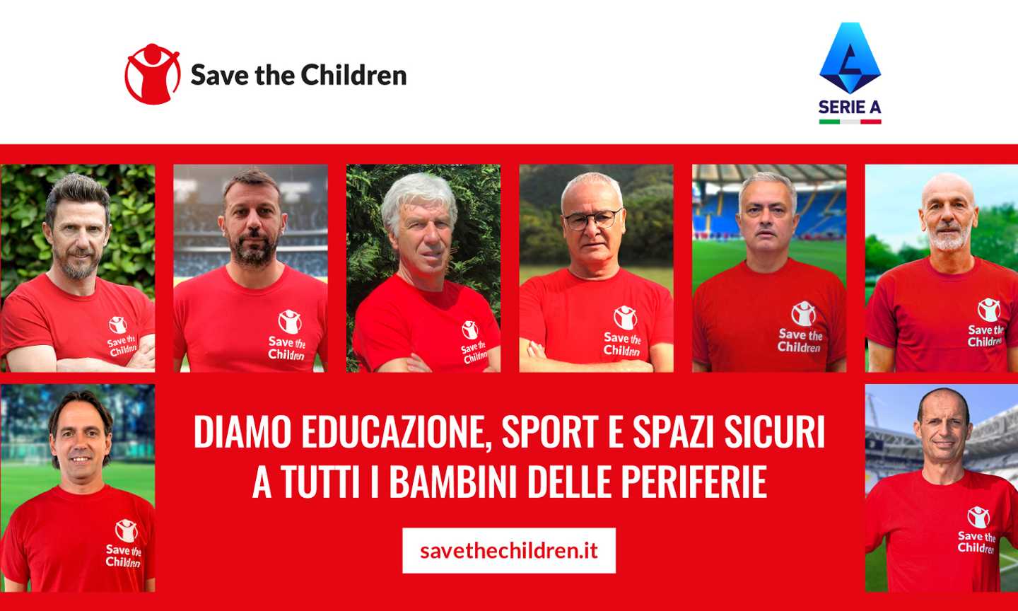 La Serie A scende di nuovo in campo per 'Save the Children': il ct Spalletti tra i testimonial