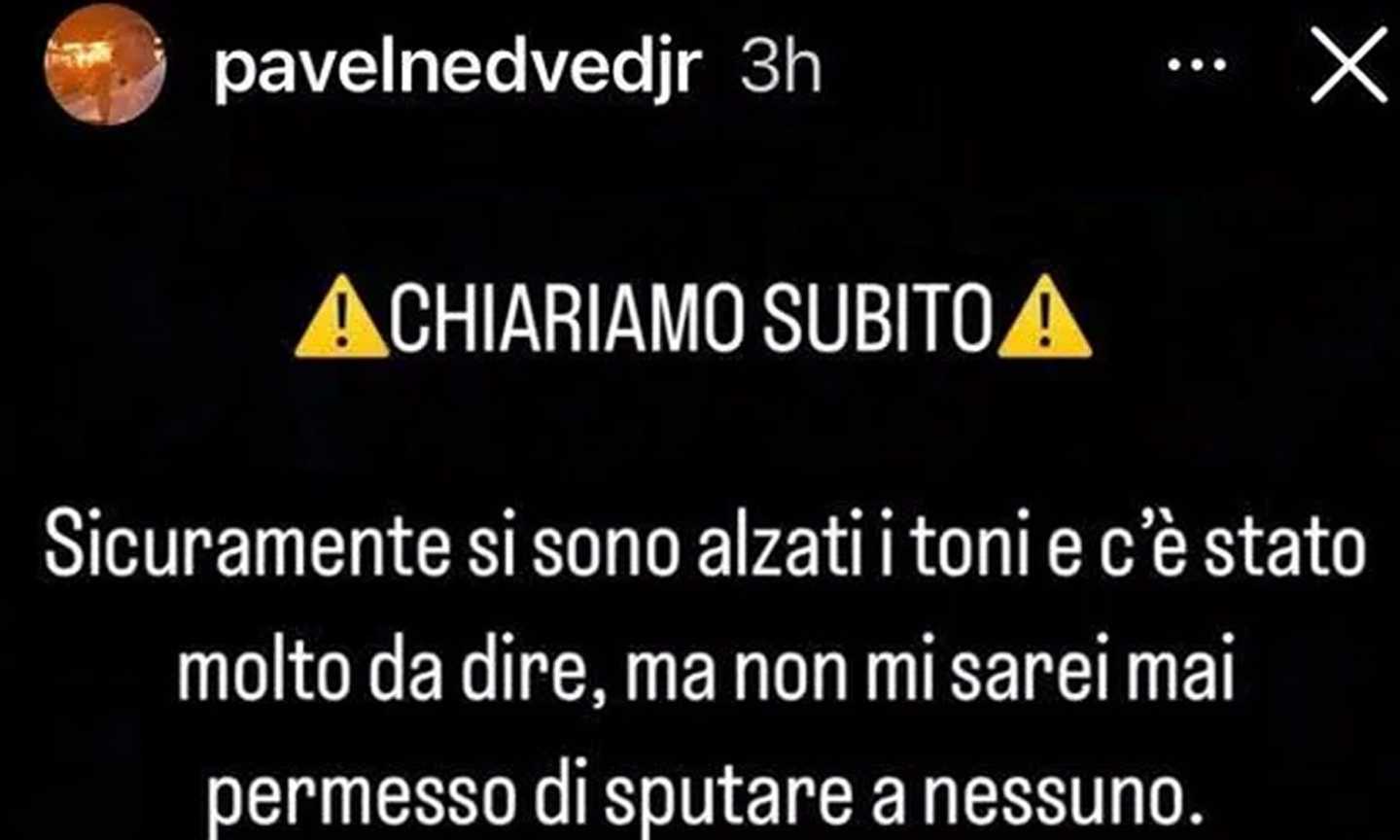 6 giornate di squalifica a Pavel Nedved Junior? La difesa sui social: 'Mai sputato a nessuno'