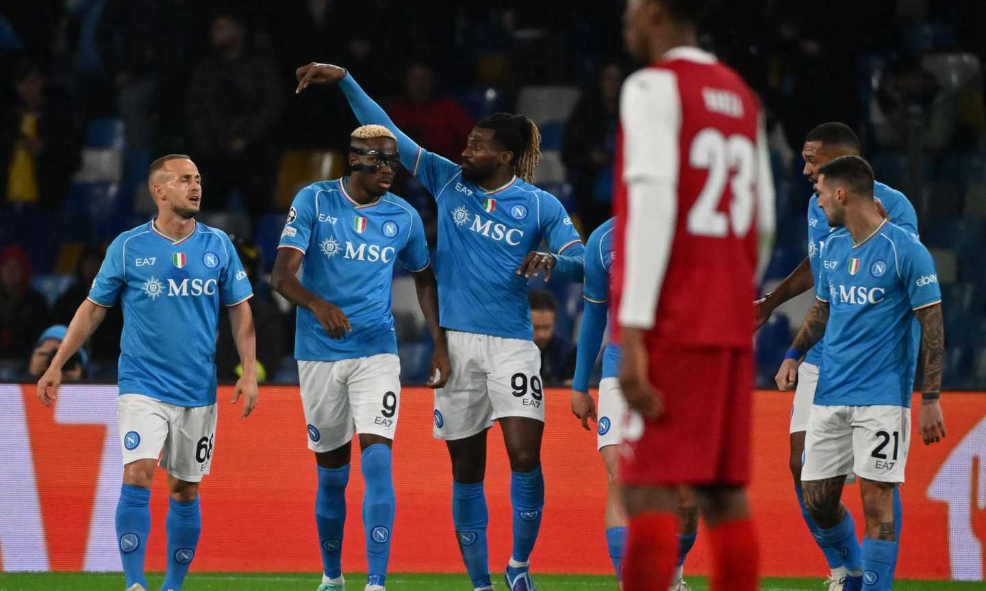 Napoli-Braga 2-0: il tabellino