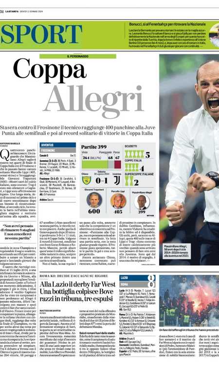 Prime pagine 11 gennaio: Inter d'Arabia, botta Milan, Napoli-Juve per  Samardzic, Primapagina