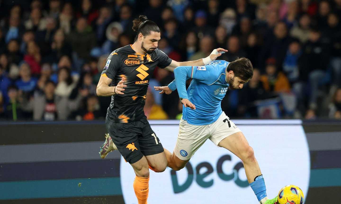 Napoli-Torino 1-1: a Kvaratskhelia risponde Sanabria, Calzona rallenta prima di Barcellona