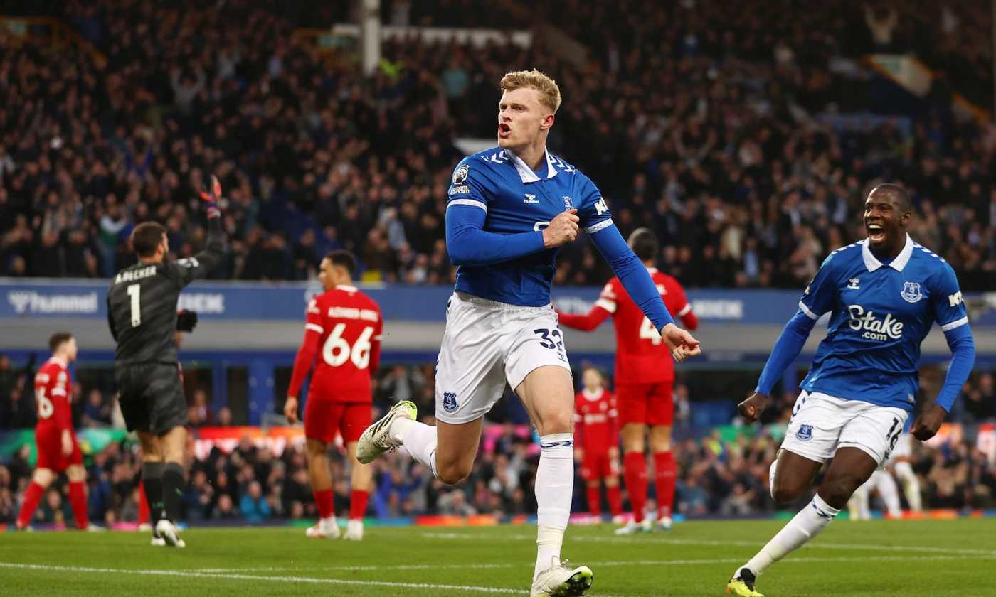 Premier: l'Everton rovina l'ultimo derby a Klopp, Liverpool a -3 dall