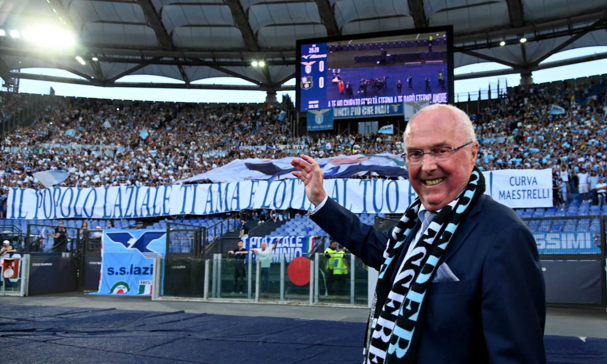 Lazio, l'omaggio dell'Olimpico a Eriksson: il toccante ricordo