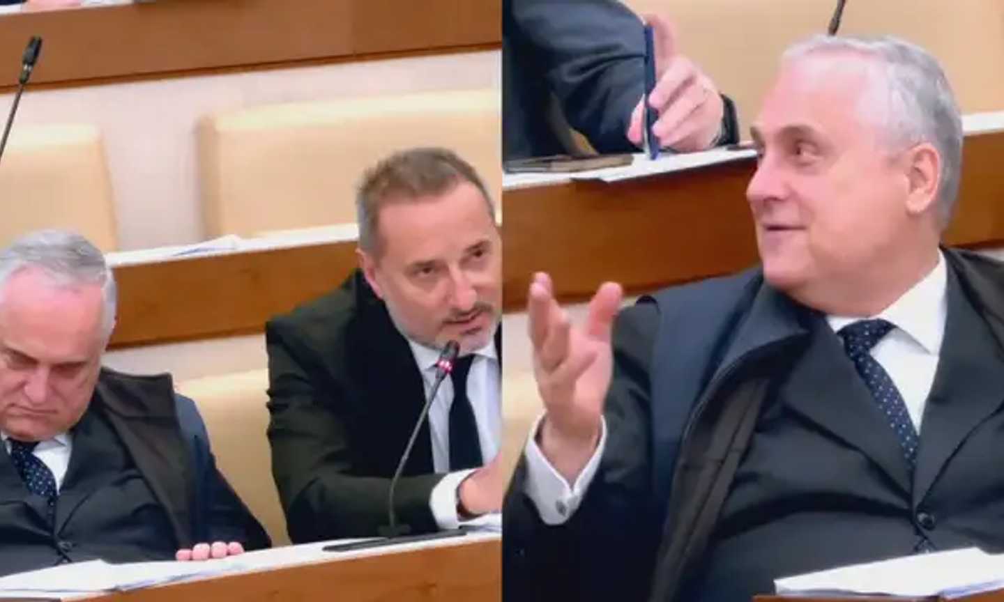 Lotito dorme in Senato, De Laurentiis lo sveglia: cos'è successo 