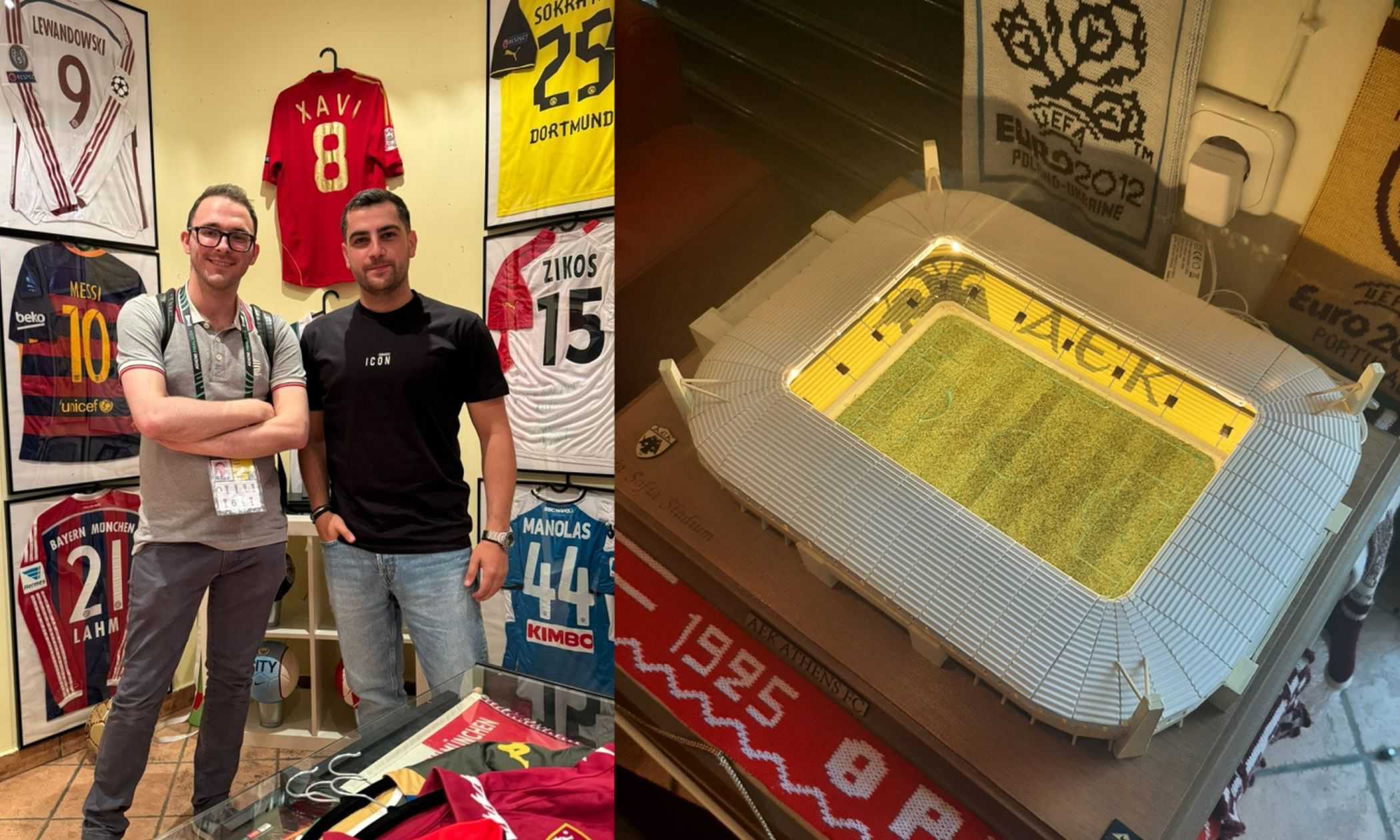 CM al museo del calcio di Atene: Xavi, la maglia di Messi a 36 euro e le storie incredibili del collezionista Notis