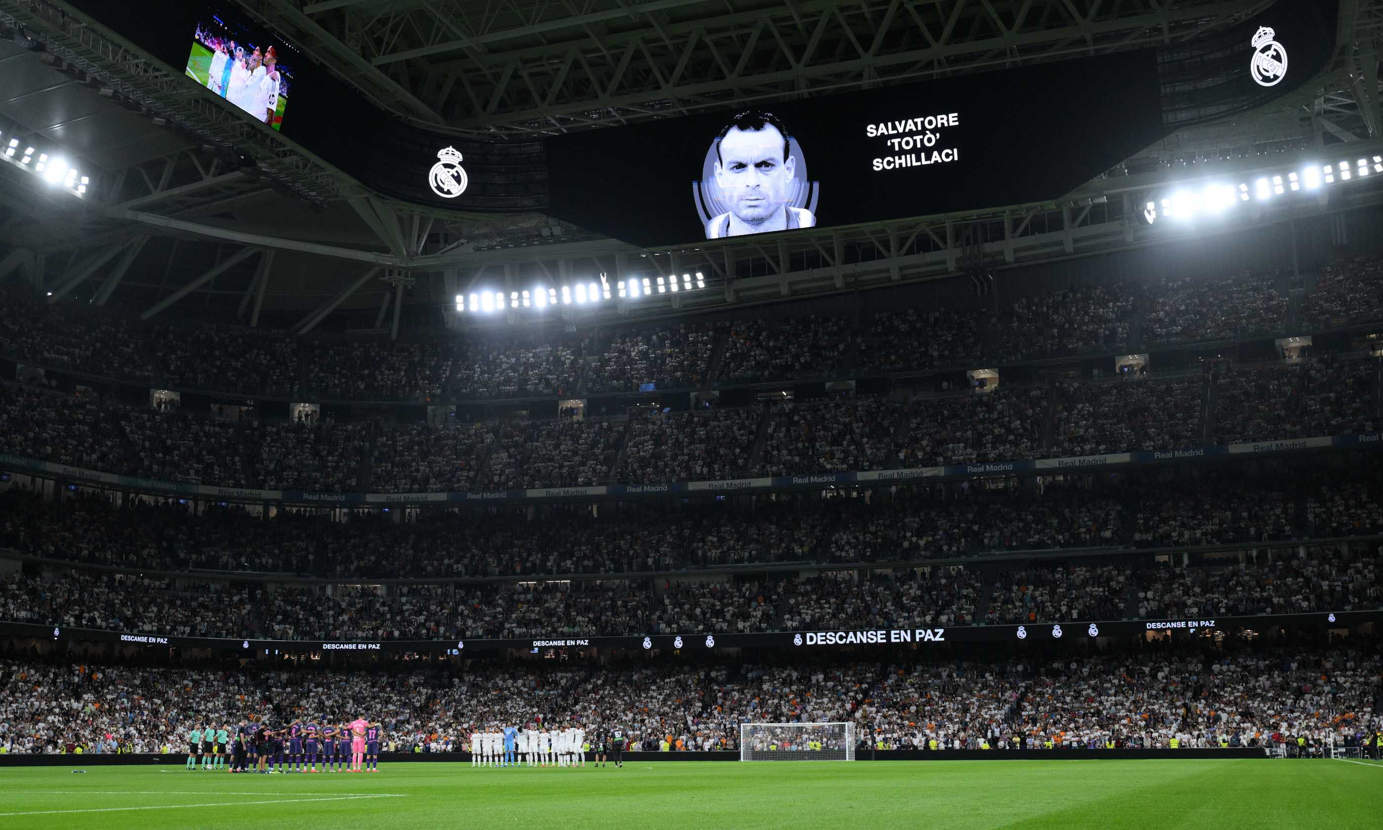 Real Madrid: Ancelotti vince 4-1 in rimonta, il Bernabeu omaggia Schillaci VIDEO