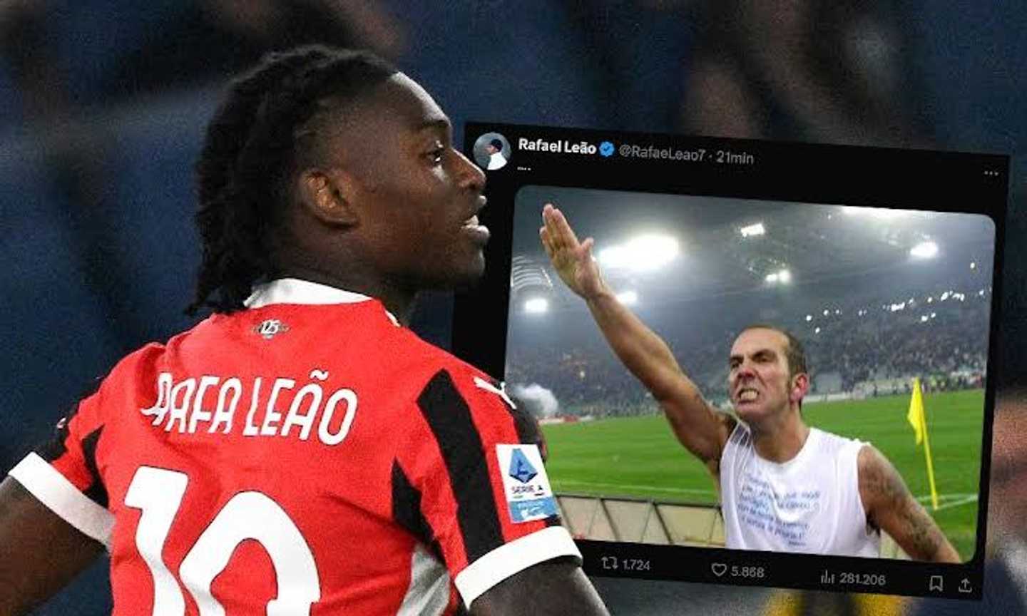 Milan, Leao contro Di Canio. Pubblica una foto dell'ex calciatore che fa il saluto romano e il commento: "..."