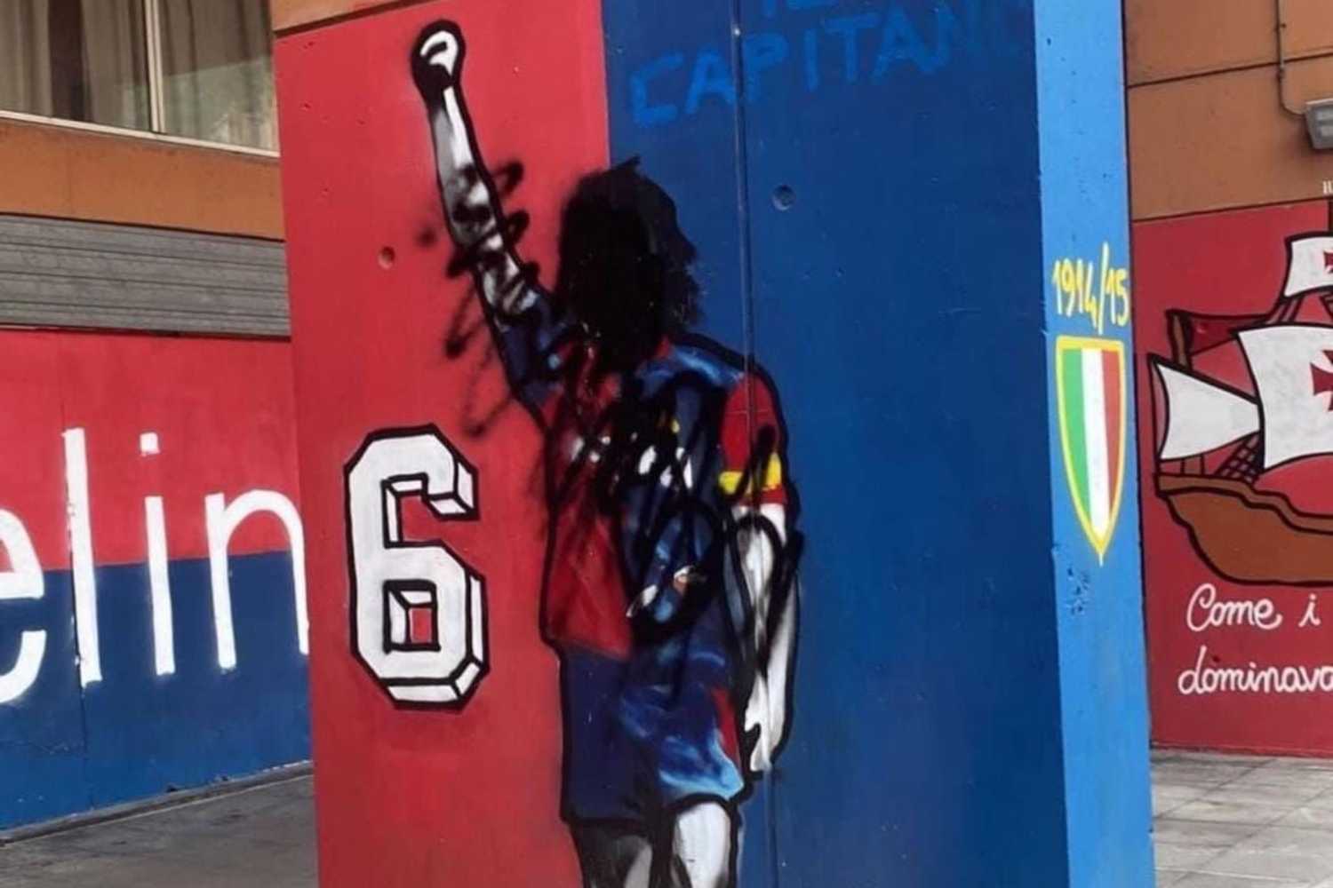 Genoa e Samp, Signorini come Vialli: vandali imbrattano il murales dell'ex capitano