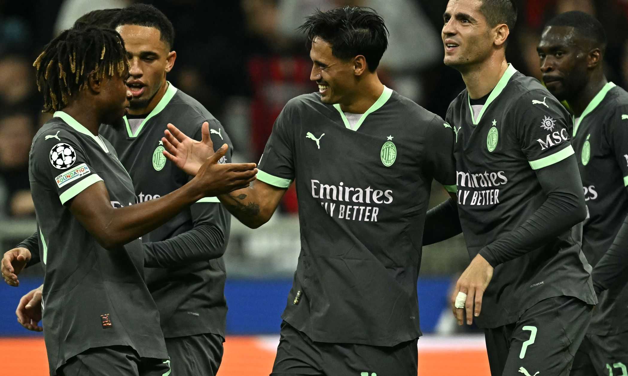 Milan, primo squillo in Champions: 3-1 al Club Brugge in 10. Doppio Reijnders, ma che brividi 