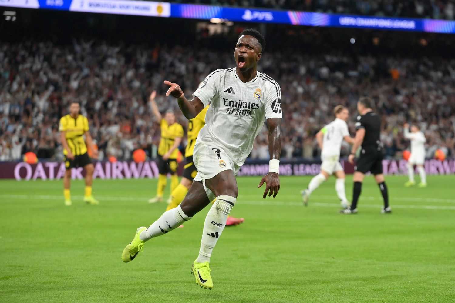 Champions League: remontada Real Madrid sul Borussia Dortmund con super Vinicius. Arsenal ok, pari PSG