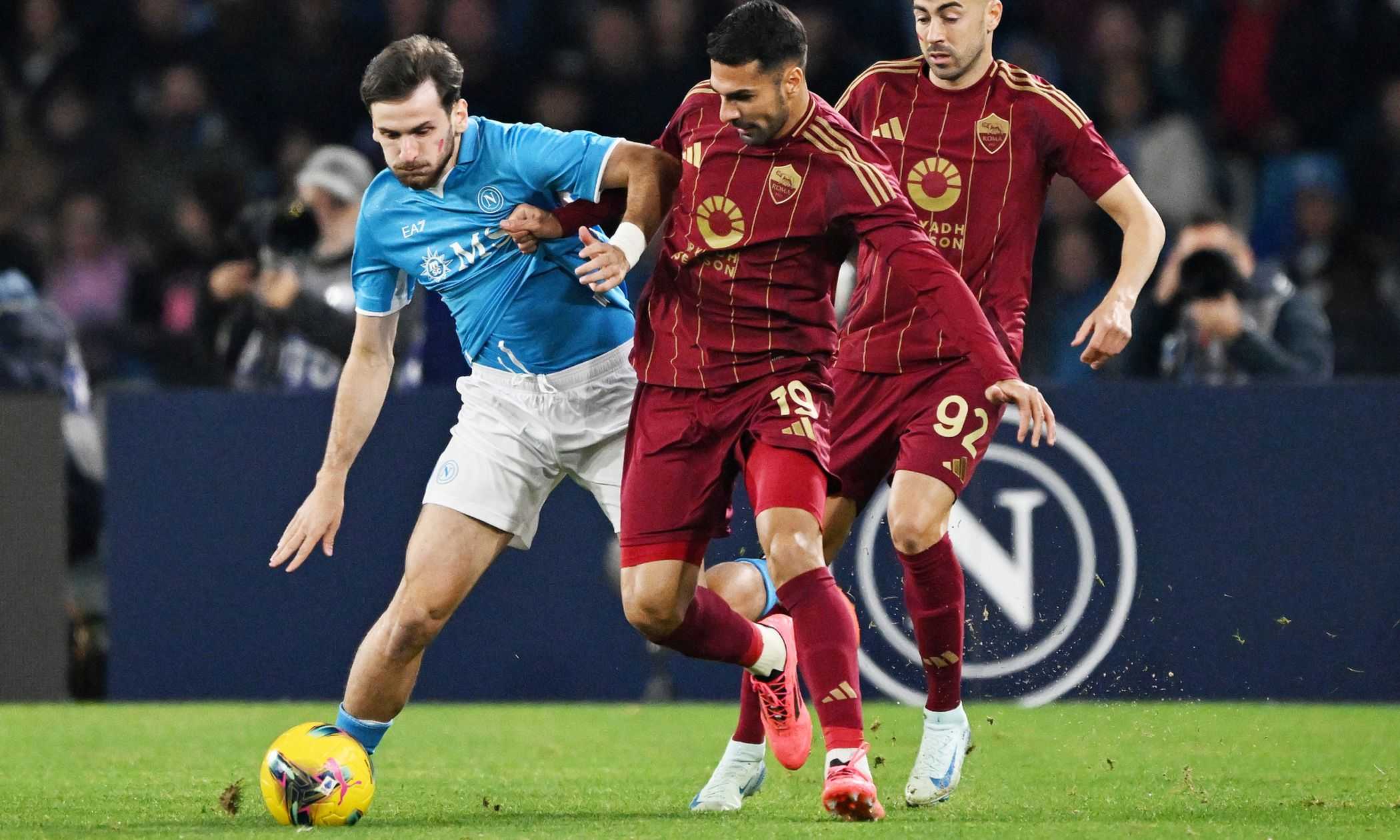 Napoli-Roma LIVE 0-0: ci prova Pisilli, McTominay e Lukaku pericolosi