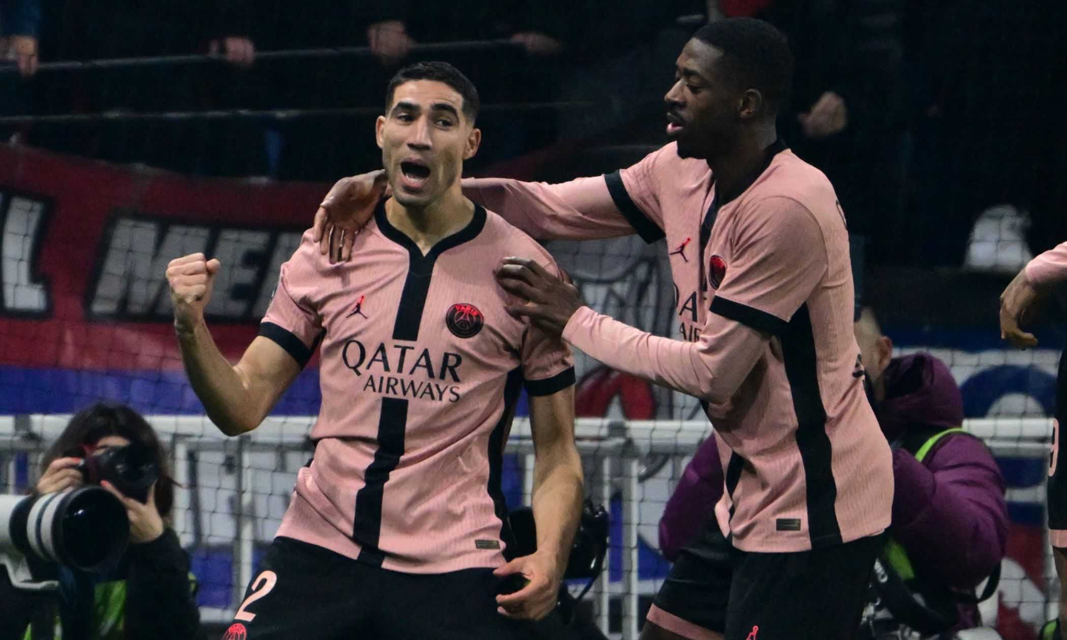 Super Hakimi, il PSG vince 3-2 a Lione e mette un'ipoteca sulla Ligue 1