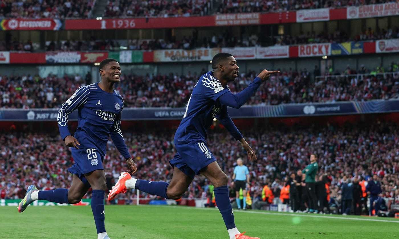 Il PSG vince a Londra e vede la finale di Champions League: 1-0 all'Arsenal con Dembelè ancora decisivo