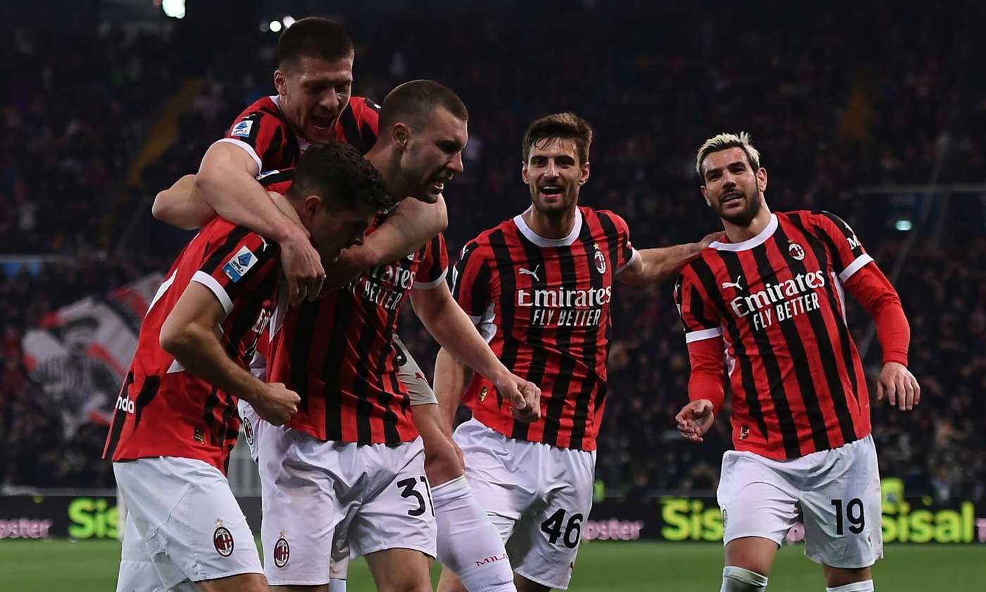 Il Milan cambia modulo e marcia, non è finita per l&#039;Europa: 4-0 a Udine con super Leao e Reijnders