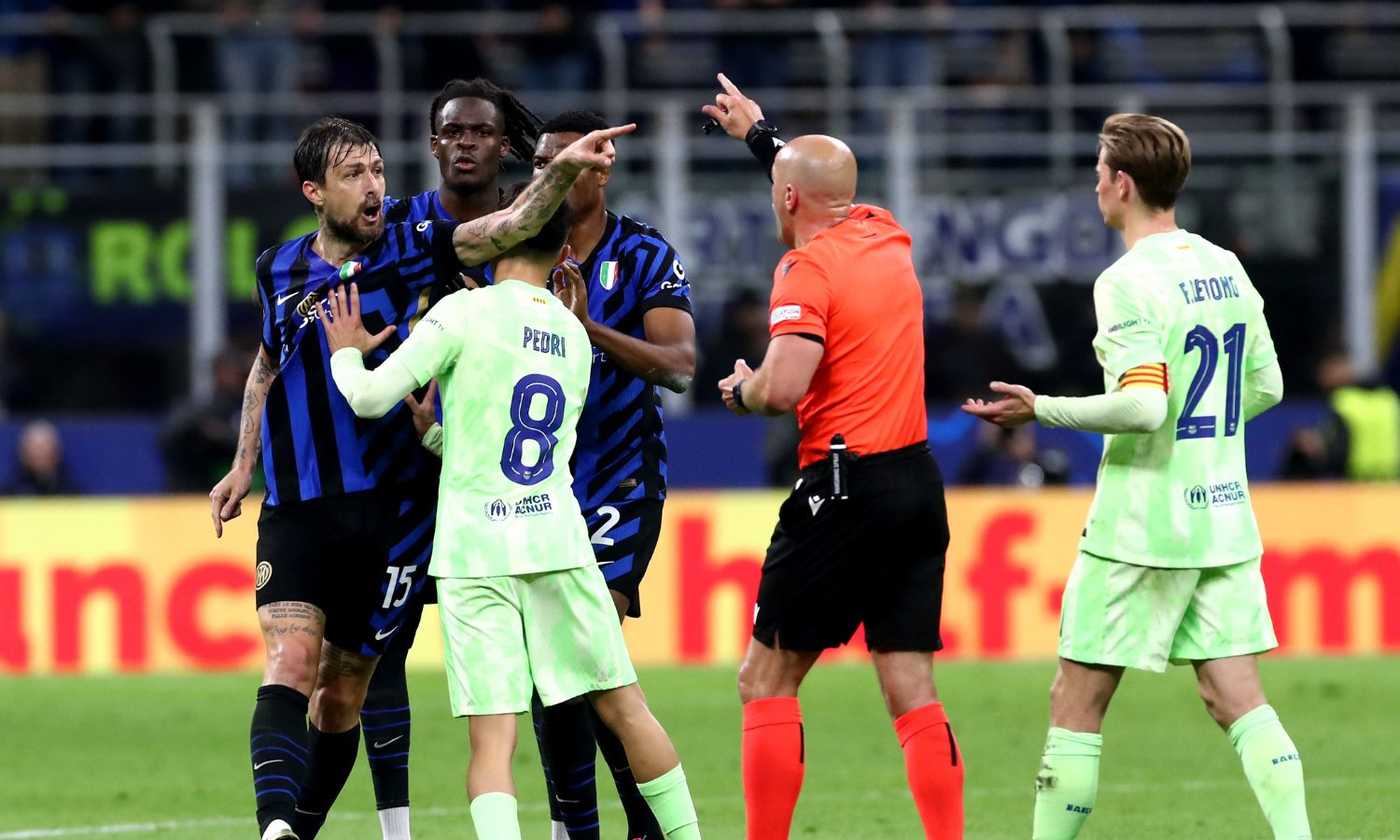 Inter-Barcellona, tensione tra Acerbi e Inigo Martinez dopo il goal di Calhanoglu: cos'è successo