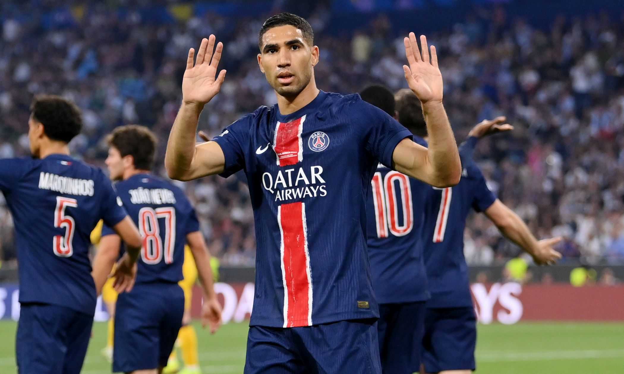 PSG-Inter, Hakimi segna ma non esulta: scuse ai tifosi nerazzurri